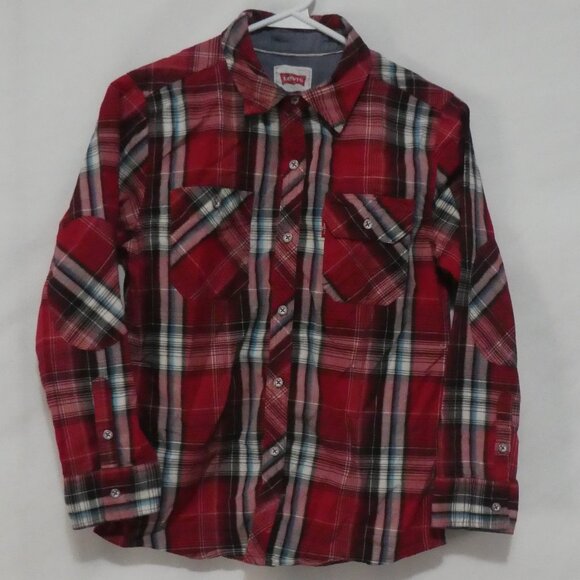 LEVI'S | medium 10-12 years | Casual Plaid Button-Up Shirt | 2 Pockets | NWOT - Picture 1 of 14